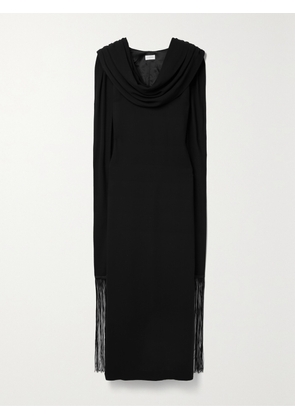 BY MALENE BIRGER - Cressida Draped Fringed Crepe Maxi Dress - Black - DK32,DK34,DK36,DK38,DK40,DK42