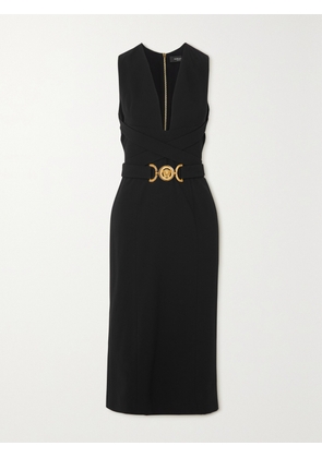 Versace - Belted Crepe Midi Dress - Black - IT36,IT38,IT40,IT42,IT44,IT46,IT48