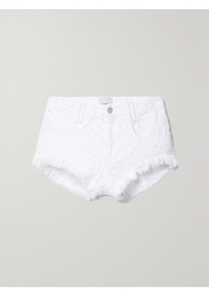 Isabel Marant - Aneida Fringed Distressed Denim Shorts - White - FR 34,FR 36,FR 38,FR 40,FR 42,FR 44