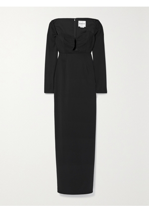 ROLAND MOURET - Cutout Woven Maxi Dress - Black - UK 4,UK 6,UK 8,UK 10,UK 12,UK 14,UK 16