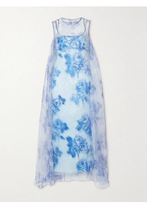Emilia Wickstead - Selina Floral-print Silk-organza And Taffeta Gown - Blue - UK 6,UK 8,UK 10,UK 12,UK 14