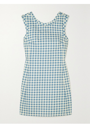 Emilia Wickstead - Emmy Gingham Denim Mini Dress - Blue - UK 6,UK 8,UK 10,UK 12,UK 14,UK 16,UK 18