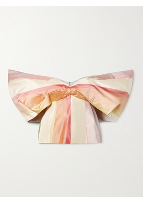 Rosie Assoulin - Making Your Point Off-the-shoulder Striped Silk-taffeta Top - Pink - US0,US2,US4,US6,US8,US10
