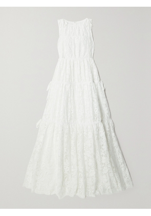 Erdem - Isla Tie-detailed Tiered Cotton-blend Lace Gown - White - UK 6,UK 8,UK 10,UK 12,UK 14,UK 16