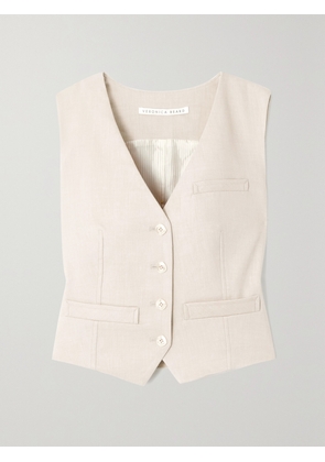 Veronica Beard - Bennett Linen-blend Twill Vest - Off-white - US0,US2,US4,US6,US8,US10,US12,US14