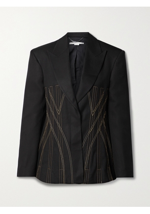 Stella McCartney - Topstitched Grain De Poudre Blazer - Black - IT36,IT38,IT40,IT42,IT44,IT46,IT48