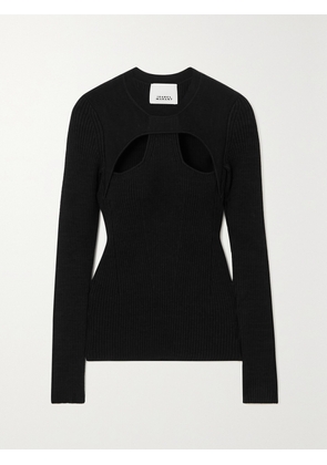 Isabel Marant - Zana Cutout Ribbed Merino Wool-blend Sweater - Black - FR 34,FR 36,FR 38,FR 40,FR 42,FR 44
