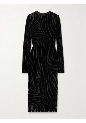 Versace - Devoré-velvet Midi Dress - Black - IT38,IT40,IT42,IT44