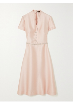 REEM ACRA - Crystal-embellished Mikado-piqué Midi Dress - Pink - US4,US6,US8,US10,US12,US14,US16