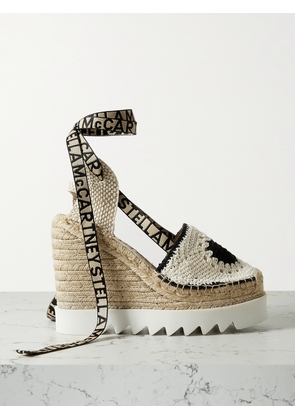 Stella McCartney - + Net Sustain Gaia Organic Crocheted Platform Wedge Espadrilles - Off-white - IT35,IT36,IT37,IT38,IT39,IT40,IT41