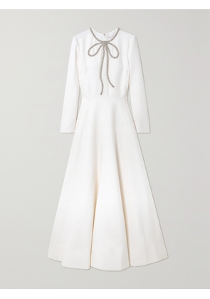 Valentino Garavani - Crystal-embellished Wool And Silk-blend Midi Dress - White - IT38,IT40,IT42,IT44,IT46,IT48