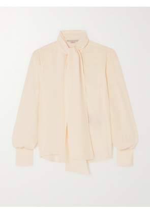 Stella McCartney - + Net Sustain Tie-neck Silk Blouse - Neutrals - IT34,IT36,IT38,IT40,IT42,IT44,IT46,IT48,IT50