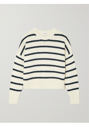 FRAME - Striped Cotton Sweater - Blue - x small,small,medium,large,x large