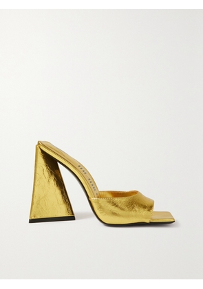 The Attico - Devon Metallic Crinkled-leather Mules - Gold - IT35,IT35.5,IT36,IT36.5,IT37,IT37.5,IT38,IT38.5,IT39,IT39.5,IT40,IT40.5,IT41,IT41.5,IT42