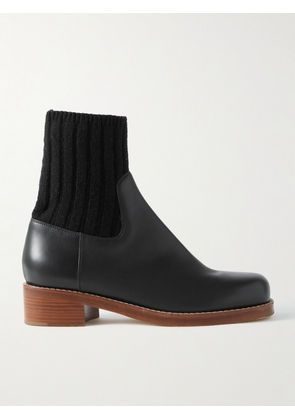 Gabriela Hearst - Hobbes Ribbed Cashmere-trimmed Leather Chelsea Boots - Black - IT36,IT37,IT37.5,IT38,IT38.5,IT39,IT39.5,IT40,IT40.5,IT41,IT42