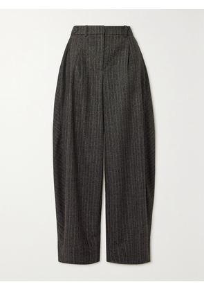 Stella McCartney - + Net Sustain Pleated Pinstriped Wool Tapered Pants - Gray - IT36,IT38,IT40,IT42,IT44,IT46,IT48