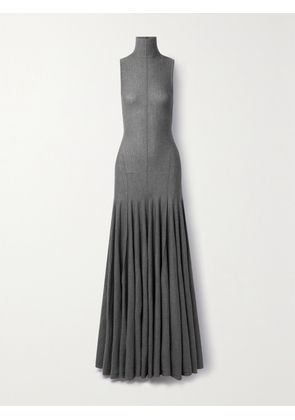 KHAITE - Romee Open-back Draped Merino Wool Maxi Dress - Gray - x small,small,medium,large,x large