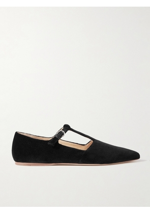 Gabriela Hearst - + Net Sustain Lola Ballerina Organic Cotton-velvet Mary Jane Point-toe Flats - Black - IT35,IT36,IT36.5,IT37,IT37.5,IT38,IT38.5,IT39,IT39.5,IT40,IT40.5,IT41,IT42