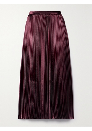 Ulla Johnson - Rami Pleated Satin Midi Skirt - Purple - US0,US2,US4,US6,US8,US10,US12