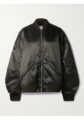 HALFBOY - Oversized Embroidered Padded Shell Bomber Jacket - Green - x small,small,medium,large,x large