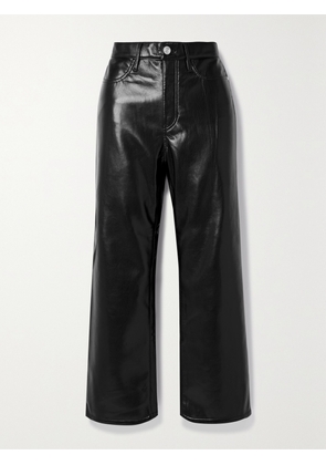 FRAME - + Net Sustain Le Jane Cropped Recycled Leather-blend Wide-leg Pants - Black - 23,24,25,26,27,28,29,30,31,32