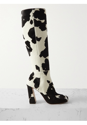 Amina Muaddi - Marine Cow-print Pony Hair Knee Boots - Multi - IT35.5,IT36,IT36.5,IT37,IT37.5,IT38,IT38.5,IT39,IT39.5,IT40,IT40.5,IT41,IT41.5,IT42