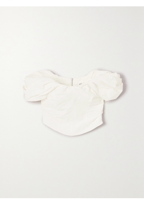 A.L.C. - Nora Off-the-shoulder Gathered Cotton-blend Poplin Top - White - US0,US2,US4,US6,US8,US10,US12,US14