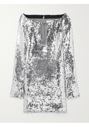 16ARLINGTON - Solare Sequined Tulle Mini Dress - Silver - UK 4,UK 6,UK 8,UK 10,UK 12,UK 14,UK 16
