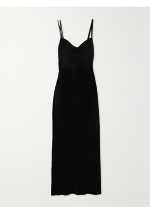NANUSHKA - Fiore Open-back Satin Midi Dress - Black - xx small,x small,small,medium,large,x large