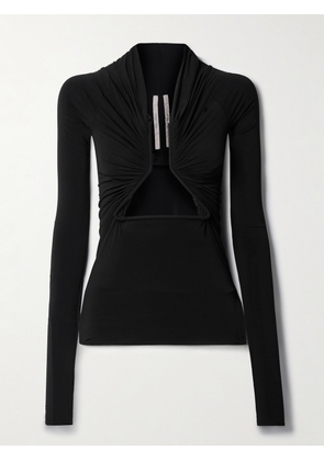 Rick Owens - Cutout Ruched Stretch-jersey Top - Black - IT38,IT40,IT42,IT44,IT46,IT48