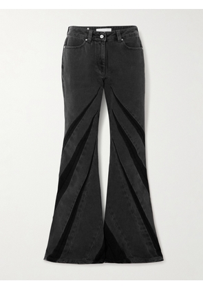 DION LEE - Paneled High-rise Flared Jeans - Black - 25,26,27,28,29,30,31