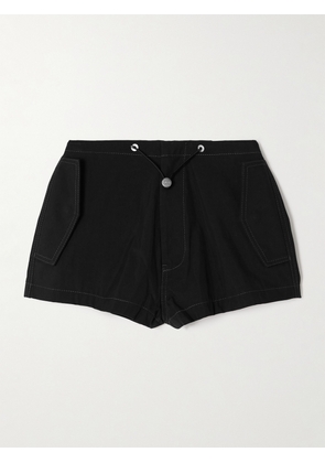 DION LEE - Parachute Organic Cotton-blend Twill Shorts - Black - UK 4,UK 6,UK 8,UK 10,UK 12,UK 14