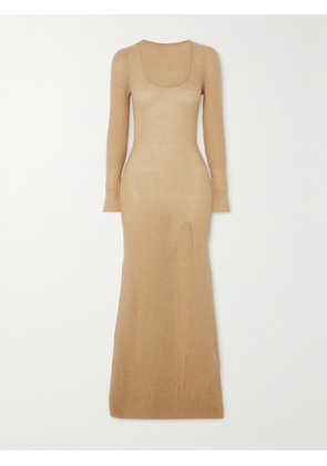 Jacquemus - Dao Brushed Ribbed-knit Maxi Dress - Neutrals - FR 32,FR 34,FR 36,FR 38,FR 40,FR 42,FR 44