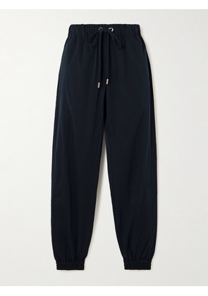 SASUPHI - Valentina Cotton And Silk-blend Tapered Track Pants - Blue - IT36,IT38,IT40,IT42,IT44