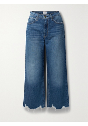 FRAME - + Net Sustain The Relaxed Straight Cropped Frayed High-rise Straight-leg Jeans - Blue - 23,24,25,26,27,28,29,30,31,32