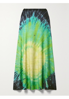 Gabriela Hearst - Olive Tie-dyed Cashmere Midi Skirt - Multi - x small,small,medium,large,x large
