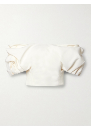 Gabriela Hearst - Erwan Cropped Off-the-shoulder Silk And Wool-blend Cady Top - Ivory - IT38,IT40,IT42,IT44