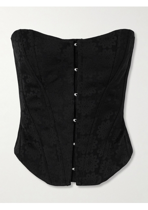 Stella McCartney - + Net Sustain Lace-up Jacquard Bustier Top - Black - IT34,IT36,IT38,IT40,IT42,IT44,IT46,IT48,IT50