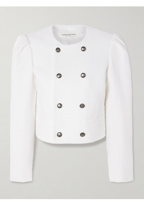 Alessandra Rich - Double-breasted Bouclé-tweed Jacket - White - IT36,IT38,IT40,IT42,IT44,IT46