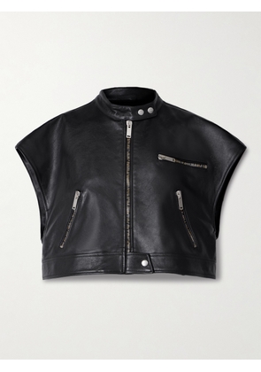 HALFBOY - Cropped Leather Vest - Black - x small,small,medium,large,x large