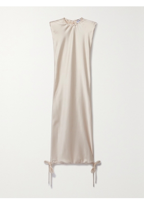 The Attico - Open-back Satin Midi Dress - Off-white - IT36,IT38,IT40,IT42,IT44
