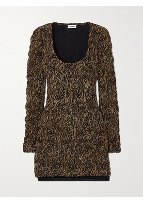 NANUSHKA - Frensi Smocked Zebra-print Chiffon Mini Dress - Animal print - xx small,x small,small,medium,large,x large