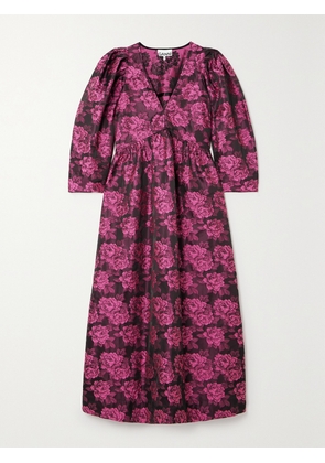 GANNI - + Net Sustain Floral-print Jacquard Midi Dress - Pink - EU 34,EU 36,EU 38,EU 40,EU 42,EU 44