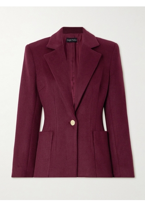 SERGIO HUDSON - Wool And Cashmere-blend Blazer - Burgundy - US0,US2,US4,US6,US8,US10,US12,US14,US16