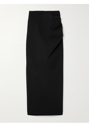 SERGIO HUDSON - Draped Wool-blend Crepe Maxi Skirt - Black - US2,US4,US6,US8,US10,US12,US14,US16