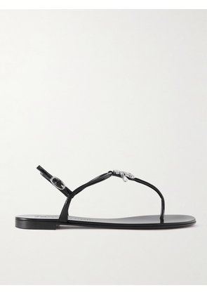 GIUSEPPE ZANOTTI - Cantadora Crystal-embellished Faux Patent-leather Sandals - Black - IT35,IT36,IT36.5,IT37,IT37.5,IT38,IT38.5,IT39,IT39.5,IT40,IT40.5,IT41,IT41.5,IT42
