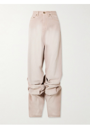 Y/PROJECT - Gathered Mid-rise Wide-leg Jeans - White - 25,26,27,28,29,30