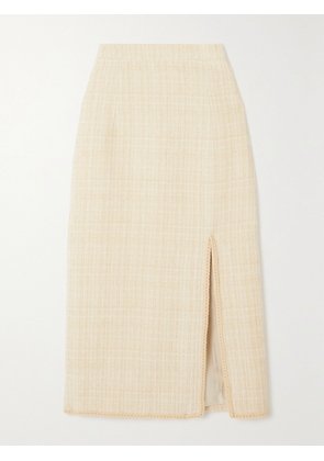 HUISHAN ZHANG - Alida Tweed Midi Skirt - Off-white - UK 6,UK 8,UK 10,UK 12,UK 14,UK 16,UK 18