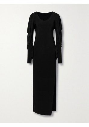 Norma Kamali - Hooded Cutout Stretch-jersey Maxi Dress - Black - xx small,x small,small,medium,large,x large