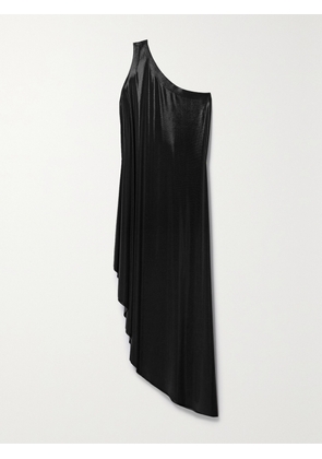 Norma Kamali - One-shoulder Asymmetric Lamé Tunic - Black - xx small,x small,small,medium,large,x large